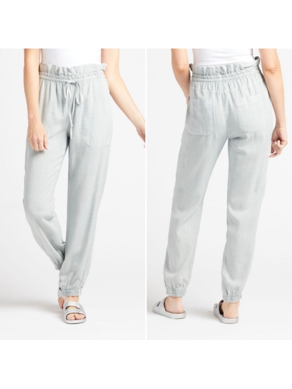 NWOT CLOTH & STONE Smocked Tie Waist Tencel Jogger Pants L